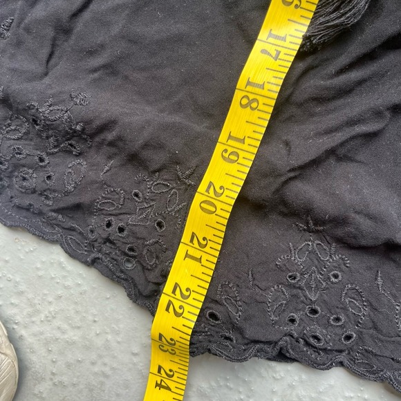 Mossimo Romper Strapless Ruffle Eyelet Black Casual Summer XS - Picture 2 of 5